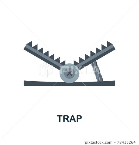 Trap flat icon. Color simple element from weapon collection. Creative Trap icon for web design, templates, infographics and more 78413264