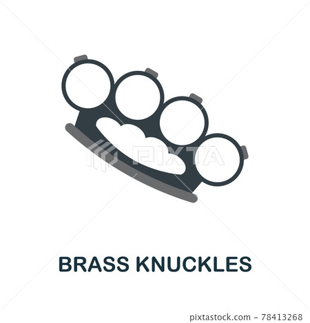 Brass Knuckles flat icon. Color simple element from weapon collection. Creative Brass Knuckles icon for web design, templates, infographics and more 78413268