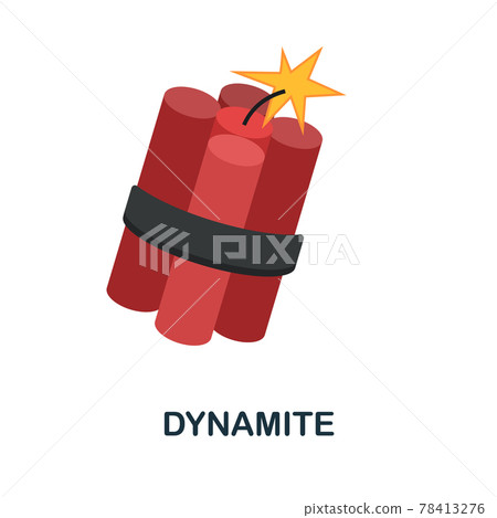 Dynamite flat icon. Color simple element from weapon collection. Creative Dynamite icon for web design, templates, infographics and more 78413276