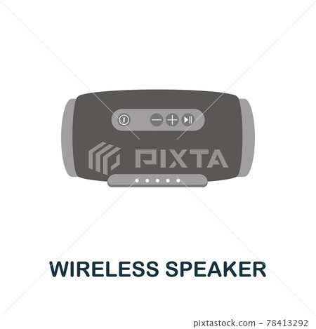 Wireless Speaker flat icon. Color simple element from phone accessories collection. Creative Wireless Speaker icon for web design, templates, infographics and more 78413292