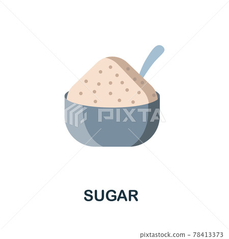 Sugar flat icon. Color simple element from nutrition collection. Creative Sugar icon for web design, templates, infographics and more Sugar flat icon. Color simple element from nutrition collection. Creative Sugar icon for web design, templates, infographics and more 78413373