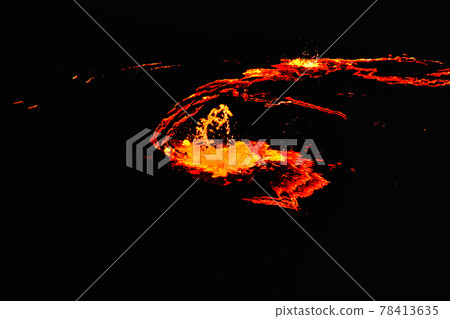 Erta Ale volcano crater, melting lava splash, Danakil depression Ethiopia Erta Ale volcano crater, melting lava splash, Danakil depression Ethiopia 78413635