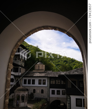 View to Bigorski Monastery St John the Baptist, ,Rostusha, North Macedonia 78413657