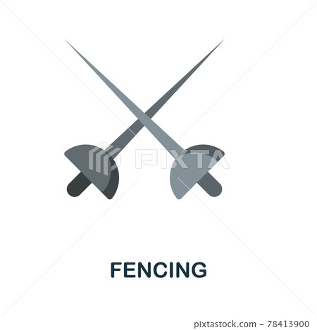 Fencing flat icon. Color simple element from weapon collection. Creative Fencing icon for web design, templates, infographics and more 78413900