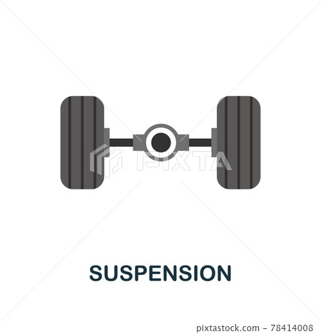 Suspension flat icon. Color simple element from car servise collection. Creative Suspension icon for web design, templates, infographics and more 78414008