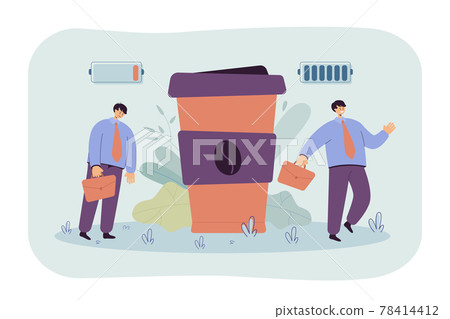 Office worker suffering from caffeine addiction 78414412