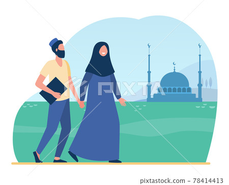 Muslim people going to mosque 78414413