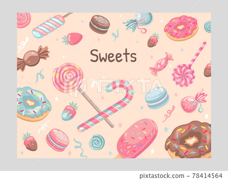 Cover design with sweets Cover design with sweets 78414564