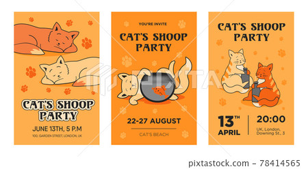 Creative cat party invitation designs 78414565