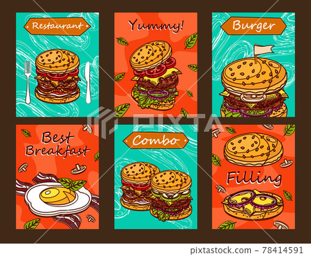 Bright leaflet designs for fast food restaurant Bright leaflet designs for fast food restaurant 78414591