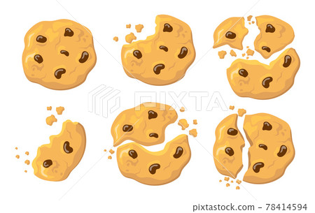 Broken oatmeal cookies set Broken oatmeal cookies set 78414594