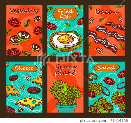 Bright brochure designs with tasty food Bright brochure designs with tasty food 78414596