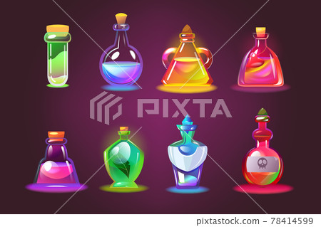 Bottles of magic potions set Bottles of magic potions set 78414599