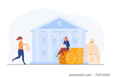 Banker taking clients money for saving 78414605