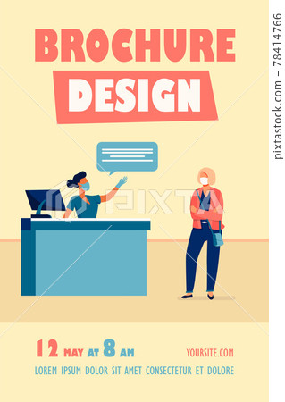 Tourist and airport employee wearing face mask 78414766