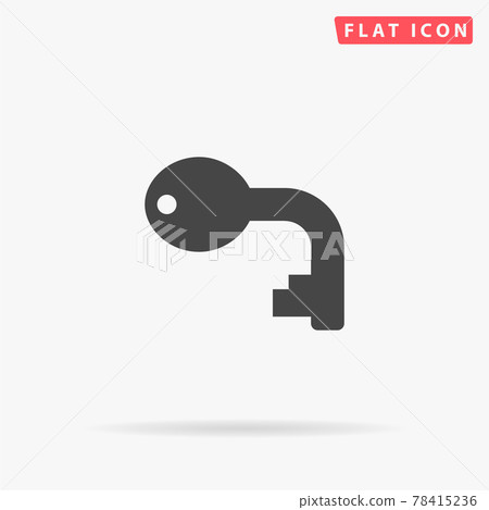 Curved Key flat vector icon. Hand drawn style design illustrations Curved Key flat vector icon. Hand drawn style design illustrations 78415236