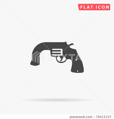 Curved Revolver flat vector icon. Hand drawn style design illustrations Curved Revolver flat vector icon. Hand drawn style design illustrations 78415237