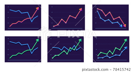 Abstract chart with two arrows moving up and down. Modern design Abstract chart with two arrows moving up and down. Modern design 78415742