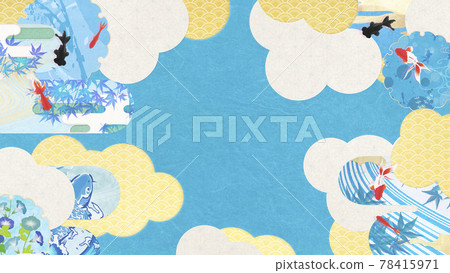 Illustration that feels refreshing-picture scroll-sea of clouds [16: 9] 78415971
