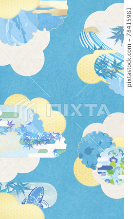 Illustration that feels refreshing-picture scroll-sea of clouds [16: 9] 78415981