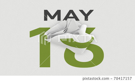 May 16 date behind crumpled paper page of a calendar, 3d rendering May 16 date behind crumpled paper page of a calendar, 3d rendering 78417157