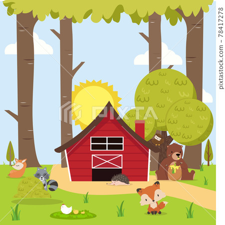 Cute woodland forest animals cartoon 78417278