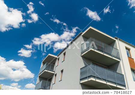 Modern Apartment Building, New Architecture, Complex Exterior Modern Apartment Building, New Architecture, Complex Exterior 78418027