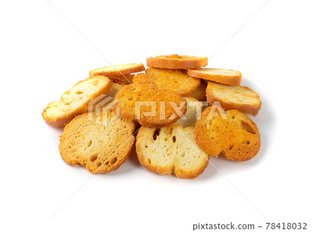 Crunchy Croutons, Bruschetta Crackers, Rusks or Small Fried Bread Crunchy Croutons, Bruschetta Crackers, Rusks or Small Fried Bread 78418032