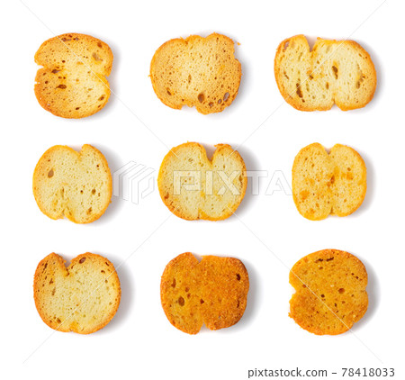 Crunchy Croutons, Bruschetta Crackers, Rusks or Small Fried Bread Crunchy Croutons, Bruschetta Crackers, Rusks or Small Fried Bread 78418033
