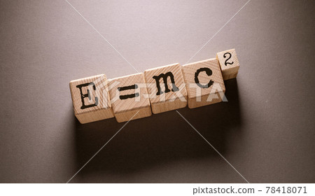 E = mc 2 Word with Wooden Cubes 78418071