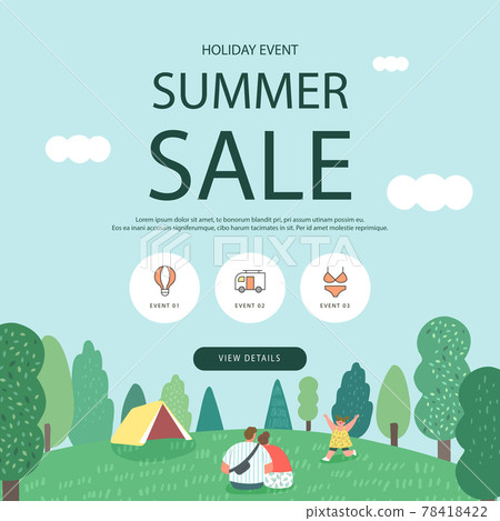 summer shopping event illustration. Banner 78418422