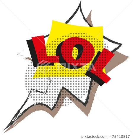 Lol speech bubble comic text cartoon vector 78418817