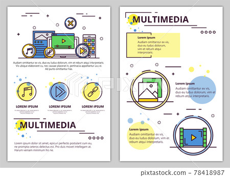 Vector line art multimedia poster banner template Vector line art multimedia poster banner template 78418987