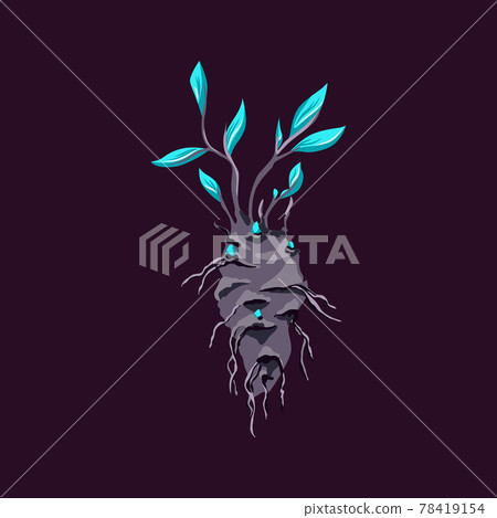 Magic plant as Mandrake root or Mandragora, flat vector illustration isolated. Magic plant as Mandrake root or Mandragora, flat vector illustration isolated. 78419154