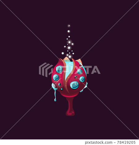 Fantasy magic mushroom or fancy plant flat cartoon vector illustration isolated. Fantasy magic mushroom or fancy plant flat cartoon vector illustration isolated. 78419205