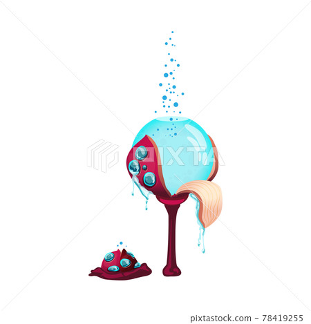 Fantasy mushroom in shape of glowing sphere, flat vector illustration isolated. Fantasy mushroom in shape of glowing sphere, flat vector illustration isolated. 78419255