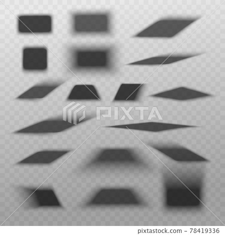Square shadows with blurred edges, realistic vector illustration isolated. 78419336