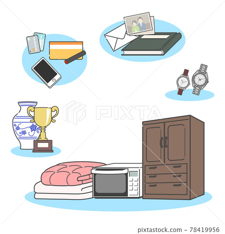 Image of a list of unneeded items in an unoccupied house 78419956