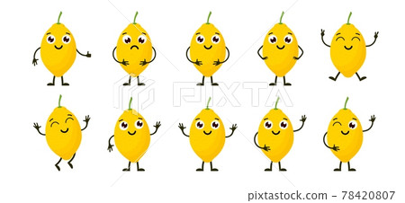 Cartoon funny fruits. Cartoon funny fruits. 78420807