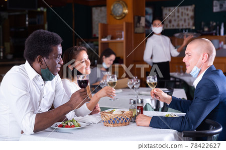 positive clients eating and drinking in cafe during quarantine positive clients eating and drinking in cafe during quarantine 78422627