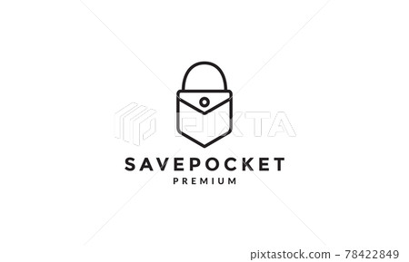 lines shield shape pocket logo symbol vector icon illustration graphic design 78422849