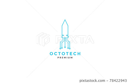 lines connect octopus tech logo symbol vector icon illustration graphic design 78422943