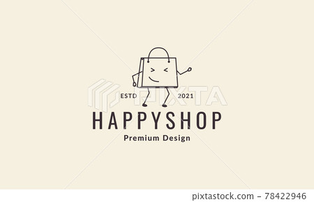 lines cartoon shopping bag smile logo symbol vector icon illustration graphic design lines cartoon shopping bag smile logo symbol vector icon illustration graphic design 78422946