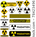 Set of nuclear icons radiation hazard warning radioactive vector 78423496