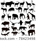 set of animal silhouette 78423498