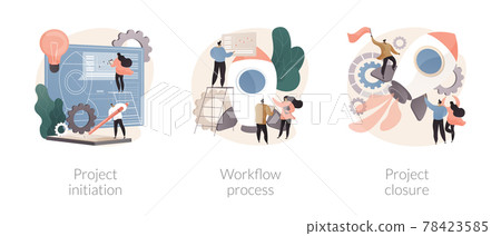 Project implementation abstract concept vector illustrations. Project implementation abstract concept vector illustrations. 78423585