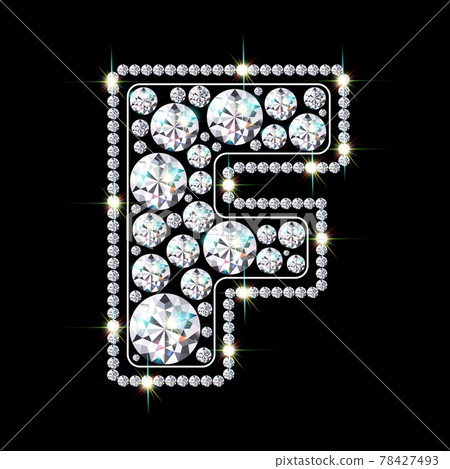 Letter F made from sparkling diamonds vector eps 10 Letter F made from sparkling diamonds vector eps 10 78427493