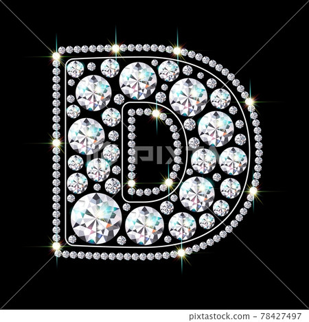 Letter D made from sparkling diamonds vector eps 10 Letter D made from sparkling diamonds vector eps 10 78427497