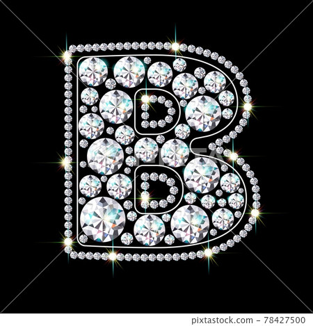 Letter B Made From Sparkling Diamonds Vector... - Stock Illustration ...