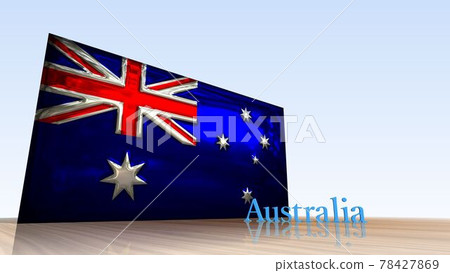 Australia flag and text on the floor 4-3-1 Australia flag and text on the floor 4-3-1 78427869